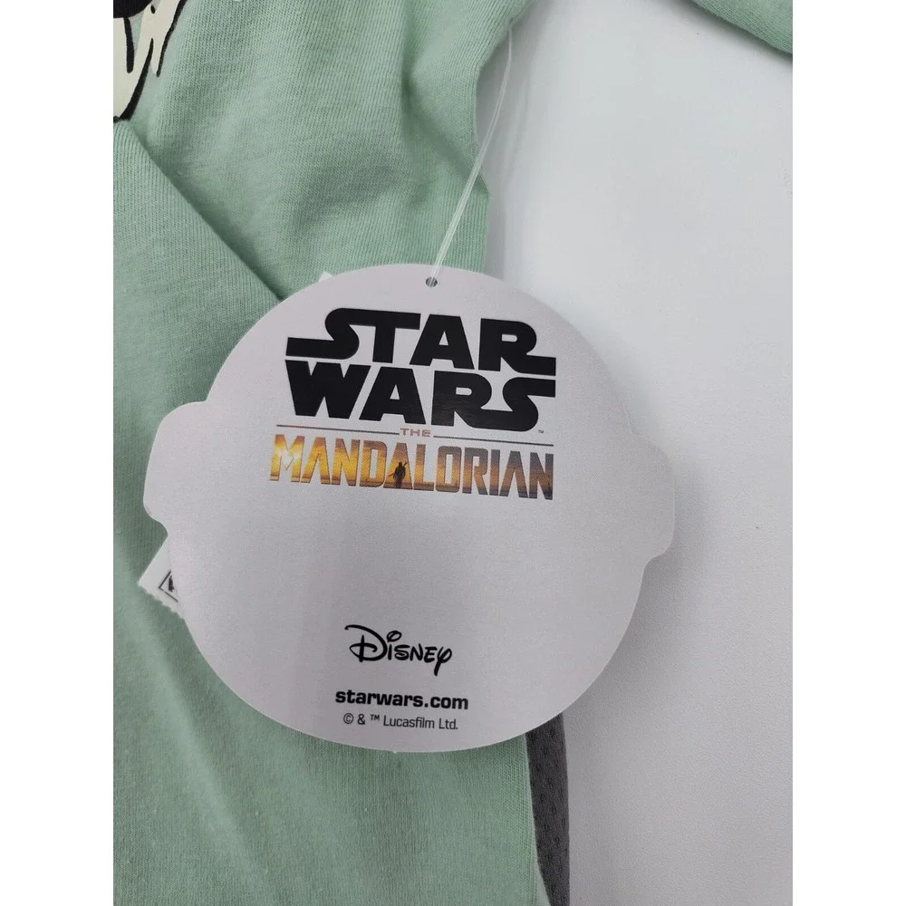 ✅🩳👕STAR WARS Boys SHIRT SHORTS Size 7 Set 2-Pieces Mandalorian Disney👀SEE📏📸